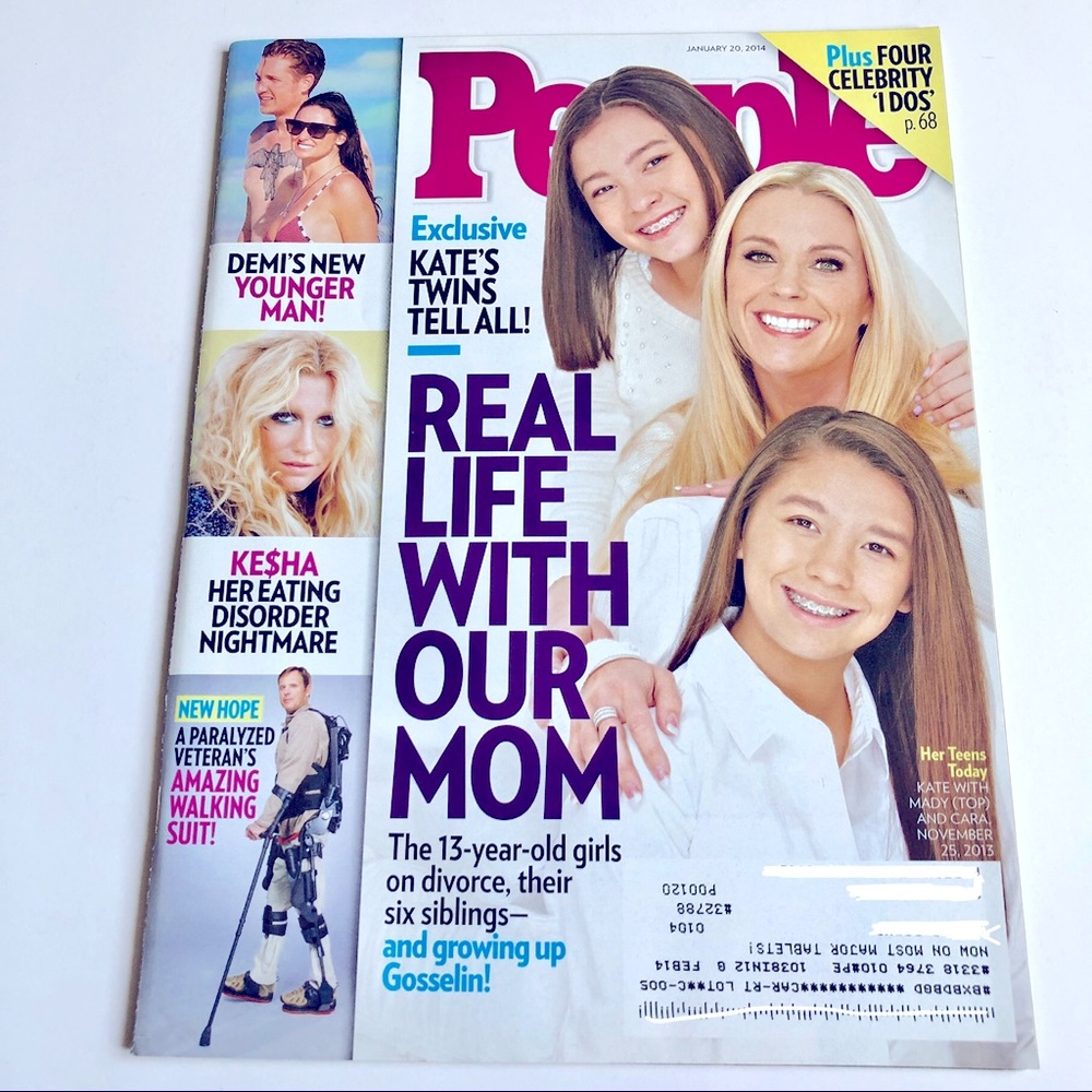 4/$10 PEOPLE MAGAZINE KATE GOSSELIN Twins DEMI MOORE Issue JANUARY 20, 2014 NEW